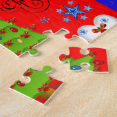 kerstcadeaudoos voor kinderen rood legpuzzel (Zijkant)