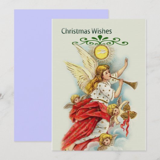 kerstcadeauengelen feestdagenkaart (Voorkant / Achterkant)