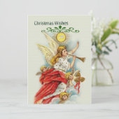 kerstcadeauengelen feestdagenkaart (Staand voorkant)