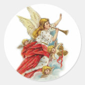 kerstcadeauengelen ronde sticker (Voorkant)