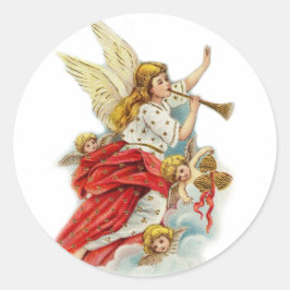 kerstcadeauengelen ronde sticker