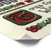 kerstcadeauFolk Art-kerstscène Poster (Hoek)