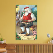 kerstcadeaugebouwSanta Building Sled Canvas Afdruk (Insitu (Woonkamer))