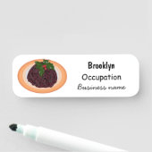 kerstcadeauillustratie cartoon naamplaatje (In situ)