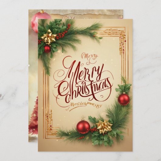 kerstcadeaukaart feestdagenkaart (Voorkant / Achterkant)