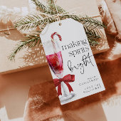Kerstcadeaukaart 'Making Spirits Bright' Cocktails Cadeaulabel