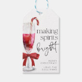 Kerstcadeaukaart 'Making Spirits Bright' Cocktails Cadeaulabel (Voorkant)