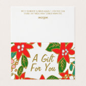 kerstcadeaukaart visitekaartje (Buitenkant ongevouwen)