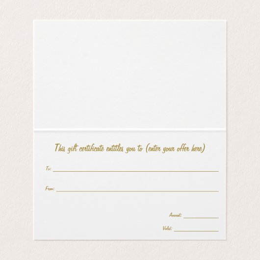 kerstcadeaukaart visitekaartje (Binnenkant ongevouwen)