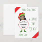 kerstcadeaukaart voor Elf Play Doh, feestelijke gu Kaart (Voorkant / Achterkant)