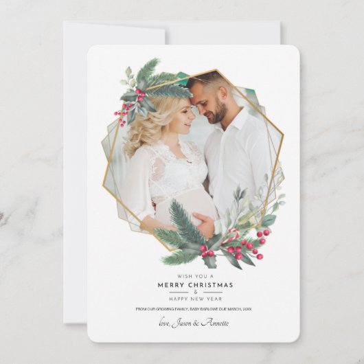 kerstcadeaukaart voor foto-feestdag feestdagenkaart (Voorkant)