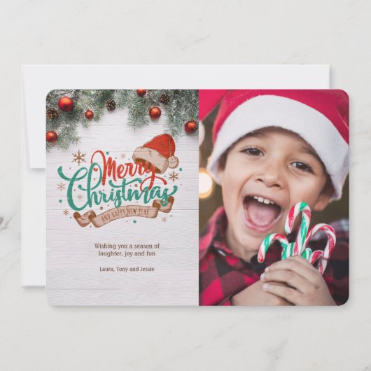 kerstcadeaukaart voor fotovakantie kaart (Voorkant)