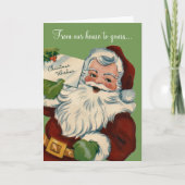 kerstcadeaukaart voor Retro Santa Claus Feestdagen Kaart (Voorkant)
