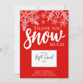 Kerstcadeaukaarthouder Hartelijk Dank Sneeuw Feestdagenkaart (Voorkant)