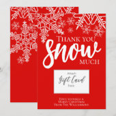 Kerstcadeaukaarthouder Hartelijk Dank Sneeuw Feestdagenkaart (Voorkant / Achterkant)