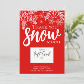 Kerstcadeaukaarthouder Hartelijk Dank Sneeuw Feestdagenkaart (Staand voorkant)