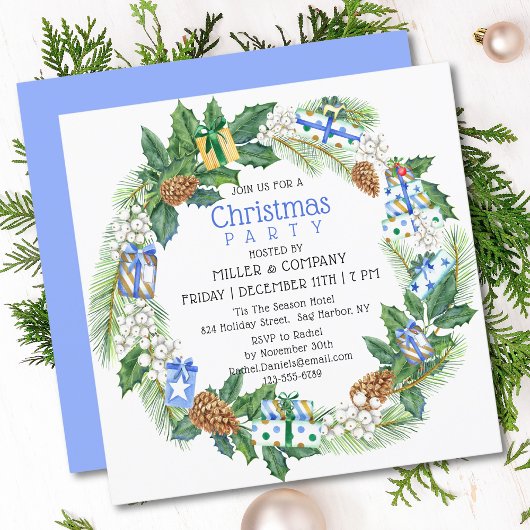 Kerstcadeaukrans Corporate Christmas Party Kaart