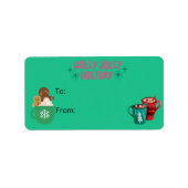 kerstcadeaulabel Label Decal Gingerbreadman (Voorkant)