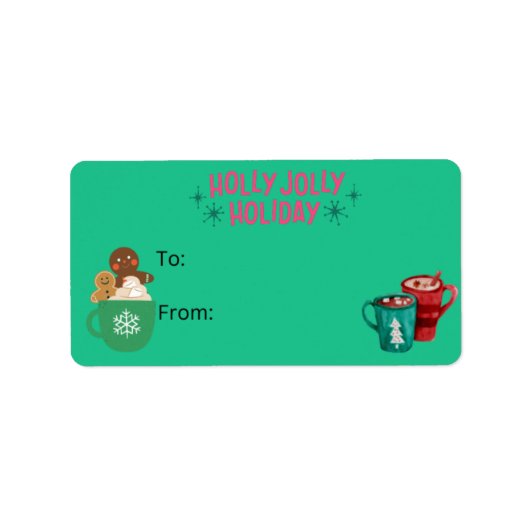 kerstcadeaulabel Label Decal Gingerbreadman (Voorkant)