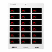 Kerstcadeaulabel Label Decoraal zwart (Full Sheet)