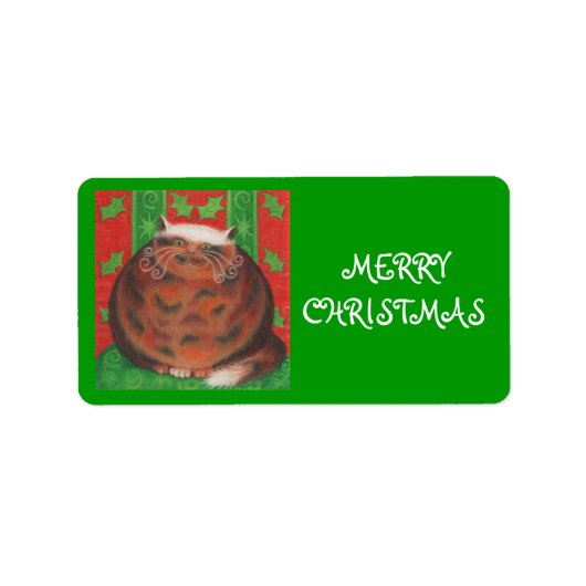 kerstcadeaulabel "Merry Kerstmis" label (Voorkant)