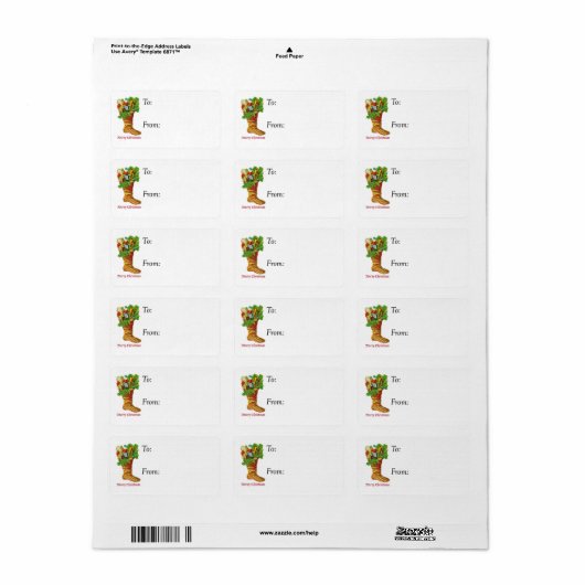 kerstcadeauLabel met kerstcadeau Etiket (Full Sheet)