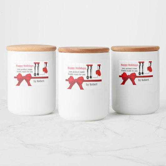 Kerstcadeaulabel met kerstcadeau voedselcontainer etiket (Flessen)