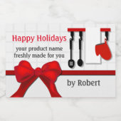 Kerstcadeaulabel met kerstcadeau voedselcontainer etiket (Enkel label)