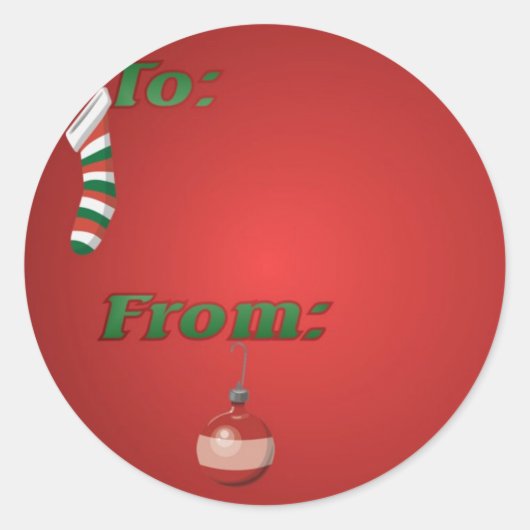 kerstcadeaulabel ronde sticker (Voorkant)