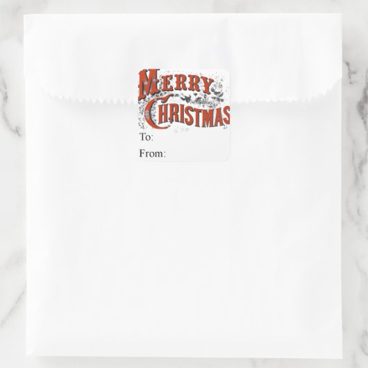  kerstcadeauLabel Vierkante Sticker (Tas)