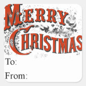 kerstcadeauLabel Vierkante Sticker (Voorkant)