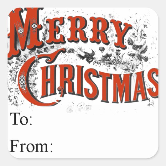  kerstcadeauLabel Vierkante Sticker (Voorkant)
