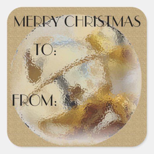 kerstcadeaulabel vierkante sticker (Voorkant)