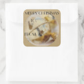 kerstcadeaulabel vierkante sticker (Tas)