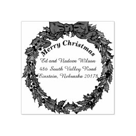 kerstcadeaulabel voor aangepast retouradres rubberstempel