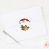 kerstcadeaulabel voor lezen mandje ronde sticker (Envelop)