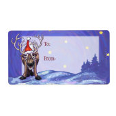 kerstcadeaulabel voor rendieren etiket (Voorkant)