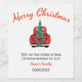 kerstcadeaulabel wijn etiket (Enkel label)