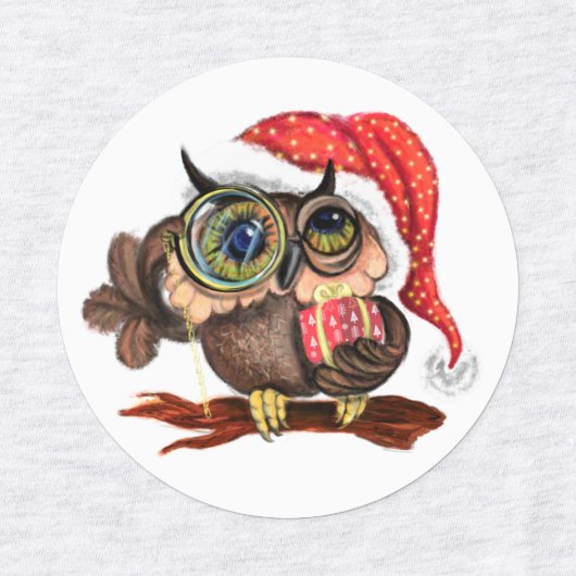 kerstcadeaulabels Baby Owl met cadeau Labels (Design 3)