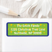 kerstcadeaulabels "Chevron Trees" Etiket (Insitu)