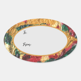 kerstcadeaulabels ovale sticker