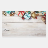 kerstcadeaulabels rechthoekige sticker (Voorkant)