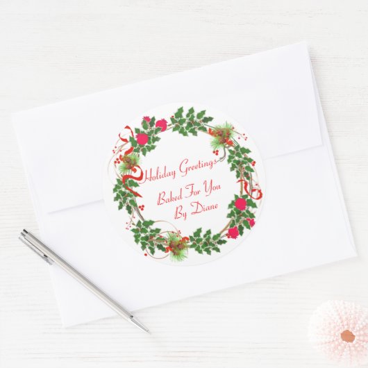 kerstcadeaulabels ronde sticker (Envelop)