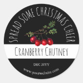 kerstcadeaulabels voor Cranberry Chutney Ronde Sticker (Voorkant)