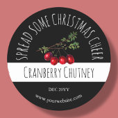 kerstcadeaulabels voor Cranberry Chutney Ronde Sticker