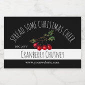 kerstcadeaulabels voor Cranberry Chutney Voedselcontainer Etiket (Enkel label)