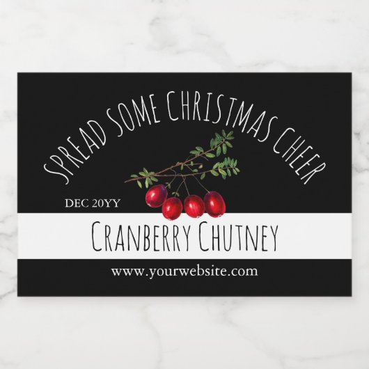 kerstcadeaulabels voor Cranberry Chutney Voedselcontainer Etiket (Enkel label)