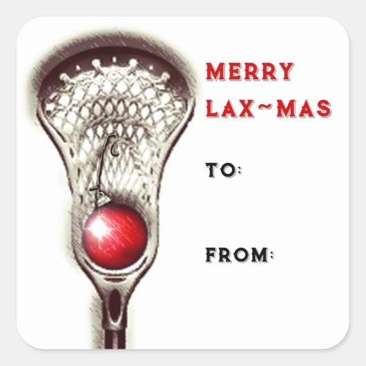 kerstcadeaulabels voor Lacrosse kerstcadeaus Vierkante Sticker (Voorkant)