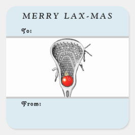kerstcadeaulabels voor Lacrosse kerstcadeaus Vierkante Sticker