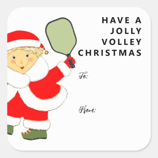 kerstcadeaulabels voor Pickleball Vierkante Sticker (Voorkant)